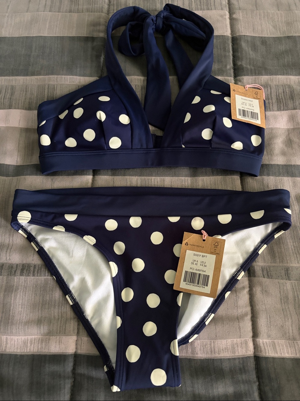 Boden 2 Piece Polka Dot Bikini size 2